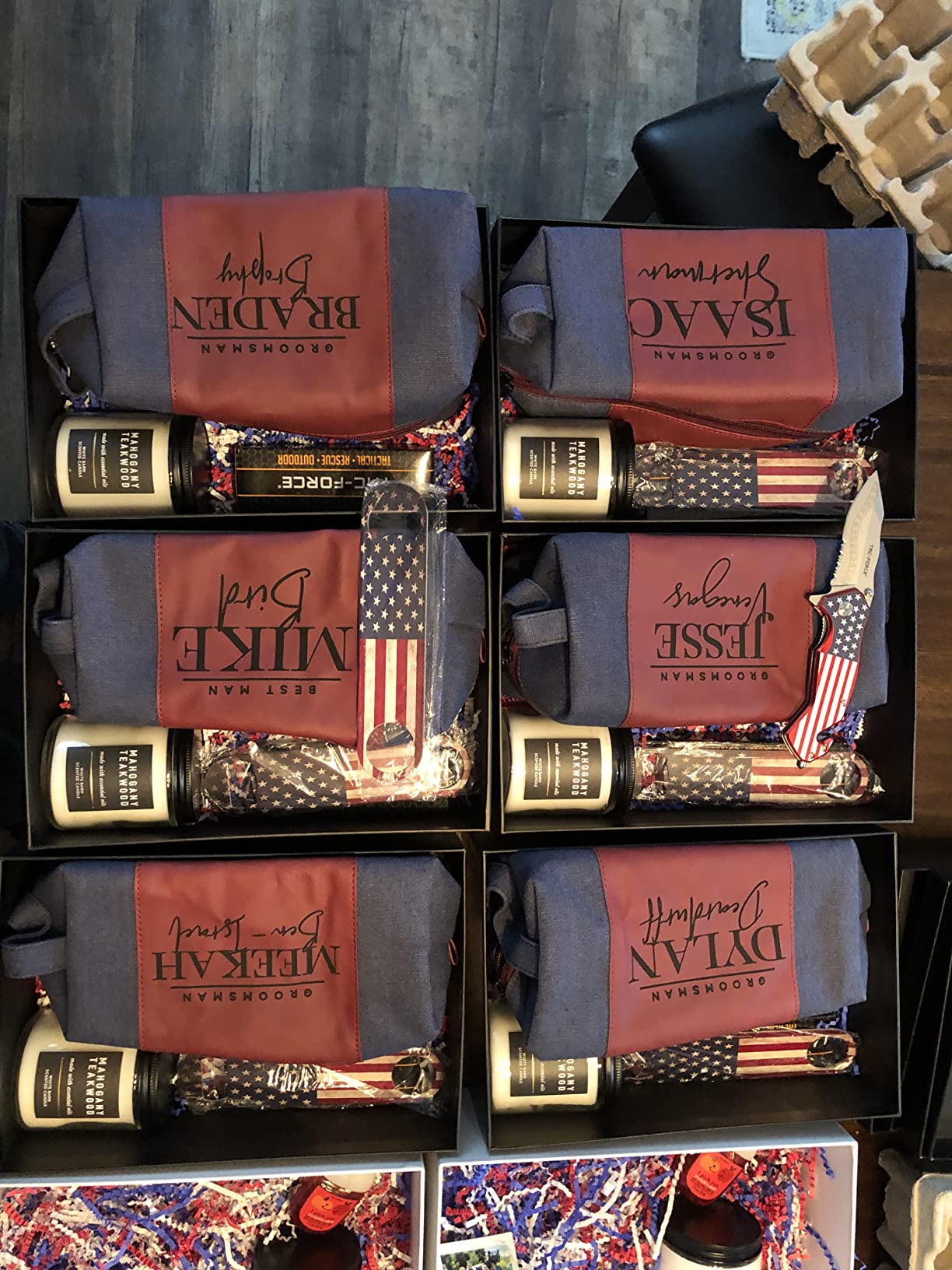 Set of 6 - Personalized Groomsmen Gifts, Custom Men Toiletry Bags - Groomsman Gifts for Wedding, Groomsmen Proposal Gifts - Design 3, Black customer photo 1