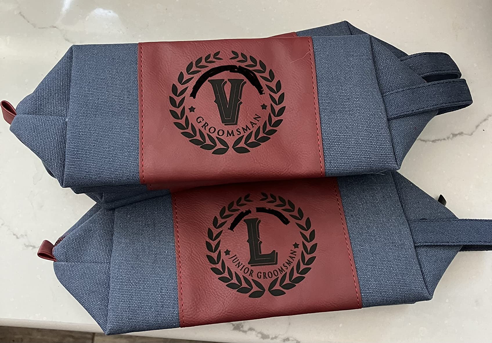 Set of 6 - Personalized Groomsmen Gifts, Custom Men Toiletry Bags - Groomsman Gifts for Wedding, Groomsmen Proposal Gifts - Design 3, Black customer photo 2