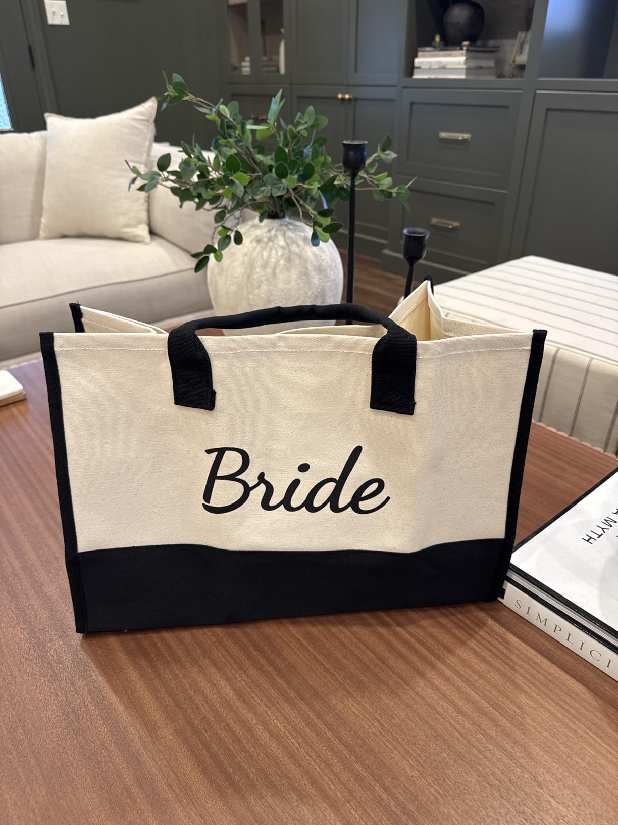 TOPDesign Canvas Tote Bag, Bridal Shower Gifts for Bride, Wedding Bachelorette Bride Gifts Shoulder Bag customer photo 1