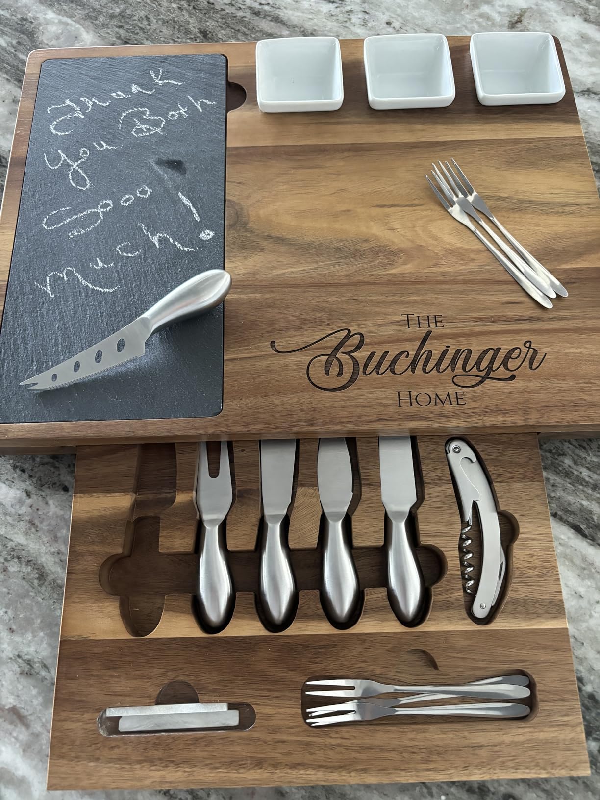 Personalized Charcuterie Board Set/19pcs Cheese Board And Knife Set, Realtor Closing gift, Custom Charcuterie board, Wedding Gift customer photo 2