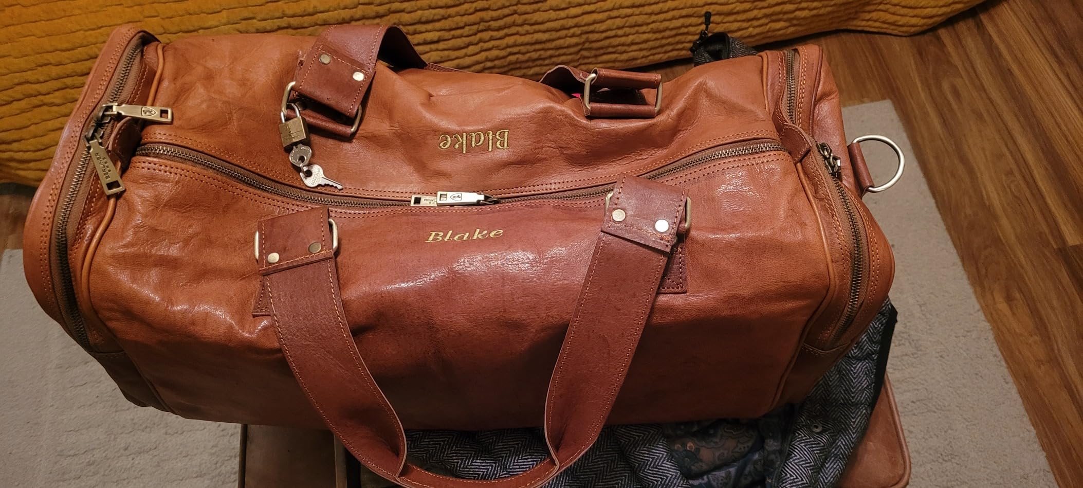 Vintage Genuine Leather Duffle Bag Bergen for Travel or the Gym, Weekender, Travel Bag, Overnight Bag for Men and Women, Gift For Dad - Brown customer photo 1