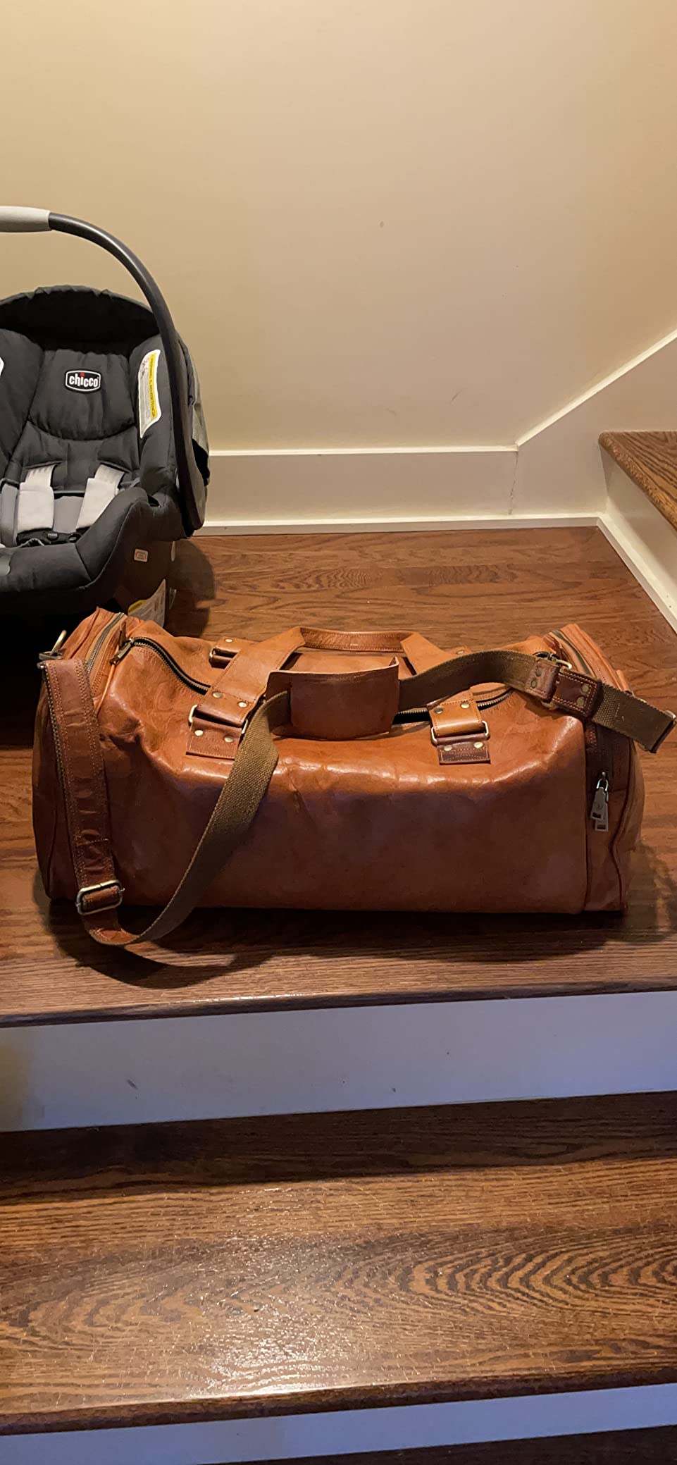 Vintage Genuine Leather Duffle Bag Bergen for Travel or the Gym, Weekender, Travel Bag, Overnight Bag for Men and Women, Gift For Dad - Brown customer photo 2
