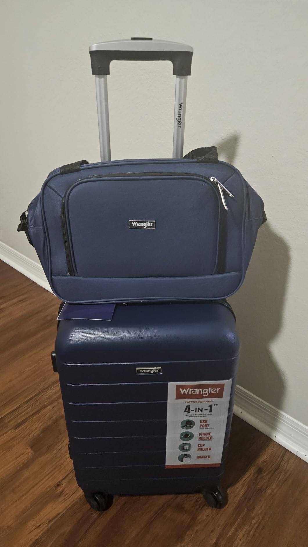 Wrangler Smart Spinner Hardside Luggage, 2 Piece Set, Teal customer photo 2