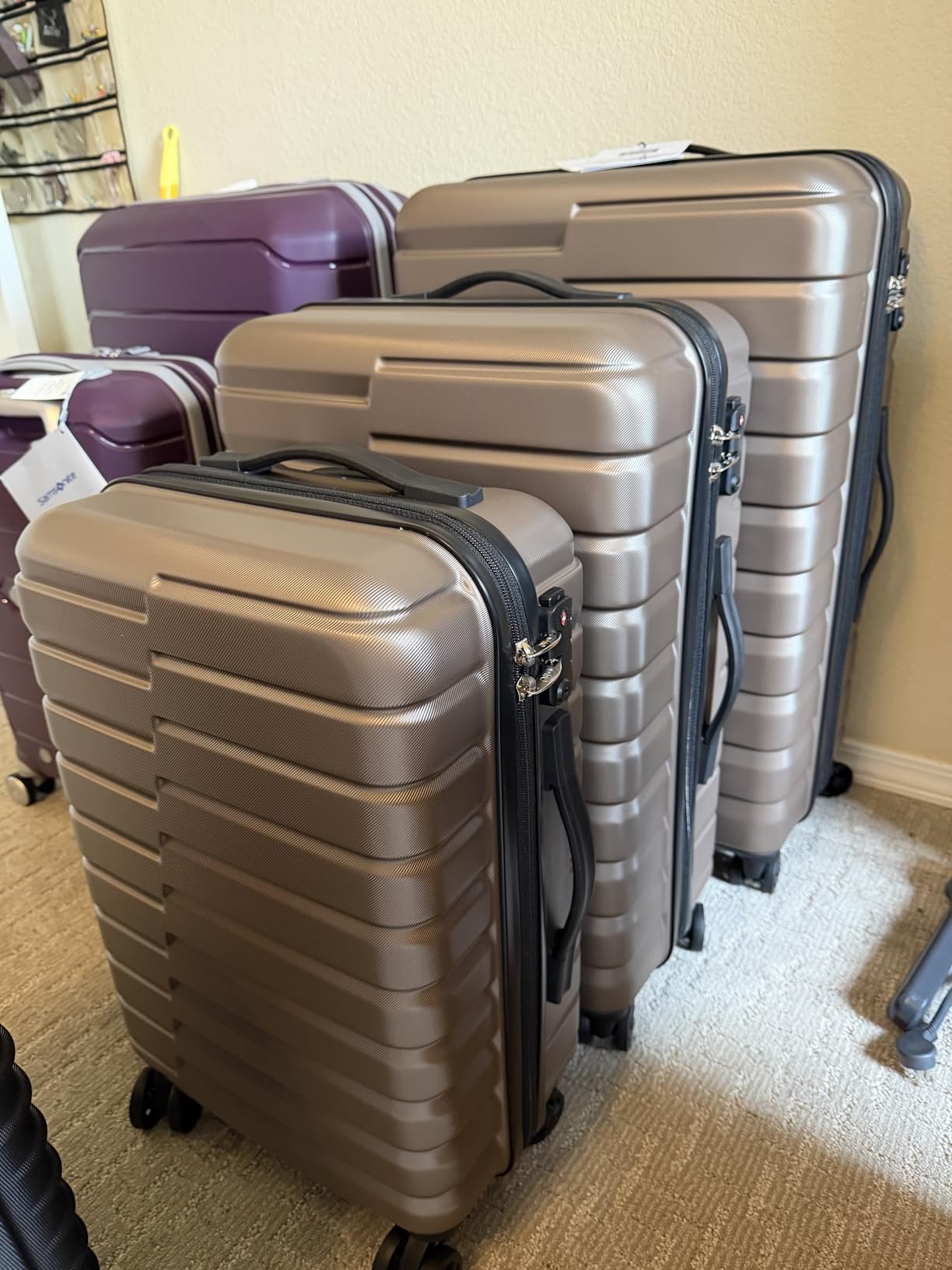 Coolife Luggage Sets, 3 Piece Hard Shell Suitcase Set with Spinner Wheels, Expandable with TSA Lock (Blue) customer photo 1