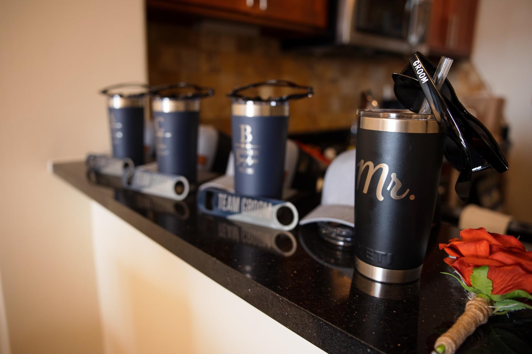 Groomsmen Gifts Set of 6, Personalized Tumblers w/Engraved Names & Title, 20 or 30 Oz, 3 Colors, Double Wall Stainless Steel, Proposal D6 customer photo 1