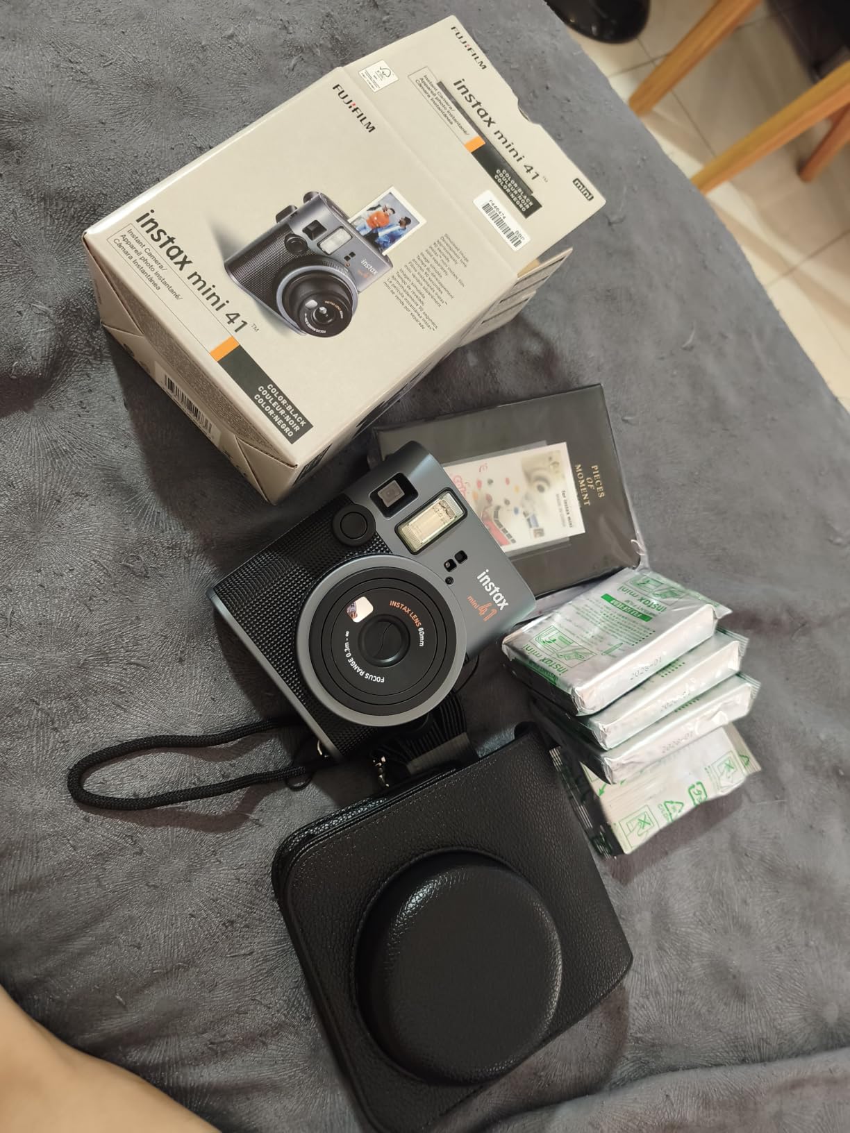 Fujifilm Instax Mini 41 Instant Camera Vintage Black. + Fujifilm Value Pack (40 Sheets) + Shutter Accessories Bundle, Includes Vintage Style Compatible Carrying Case, Black Photo Album 64 Pockets customer photo 1