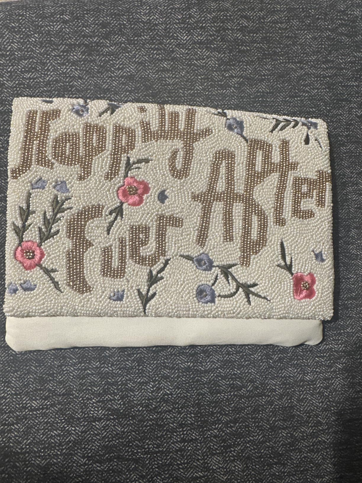 HAPPILY EVER AFTER Beaded Clutch, Floral Bridal Purse customer photo 1