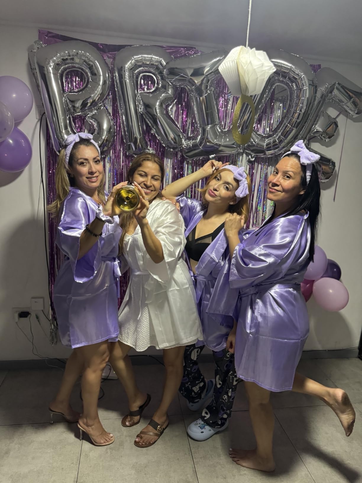 Jecery 21 Pcs Bridesmaid Robe Sets 7 Silk Satin Robe with 7 Sleeping Eye Mask 7 Elastic Headband Bride Wedding Bridal Party customer photo 1