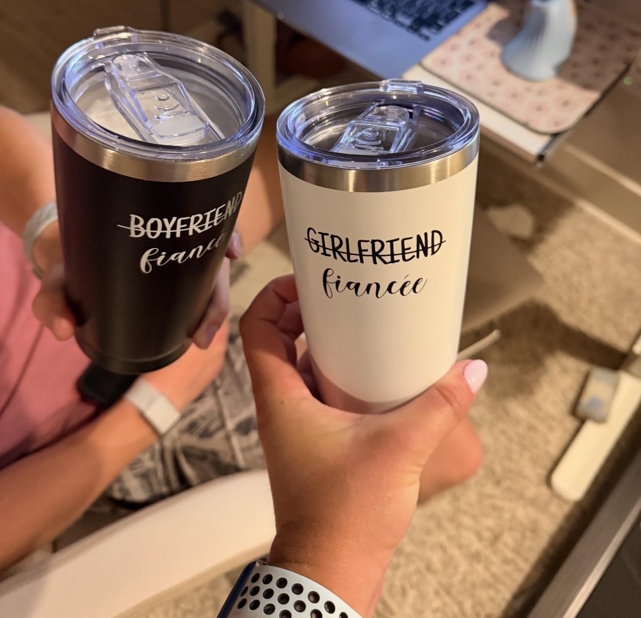 Frerdui Engagement Gifts for Couples, Engagement Gifts for Newly Engaged Couples, Cool Wine Engaged Tumbler Gift Set, Fiance Fiancee Gifts for Him and Her Girlfriend Boyfriend, Newlywed Wedding Gifts customer photo 1