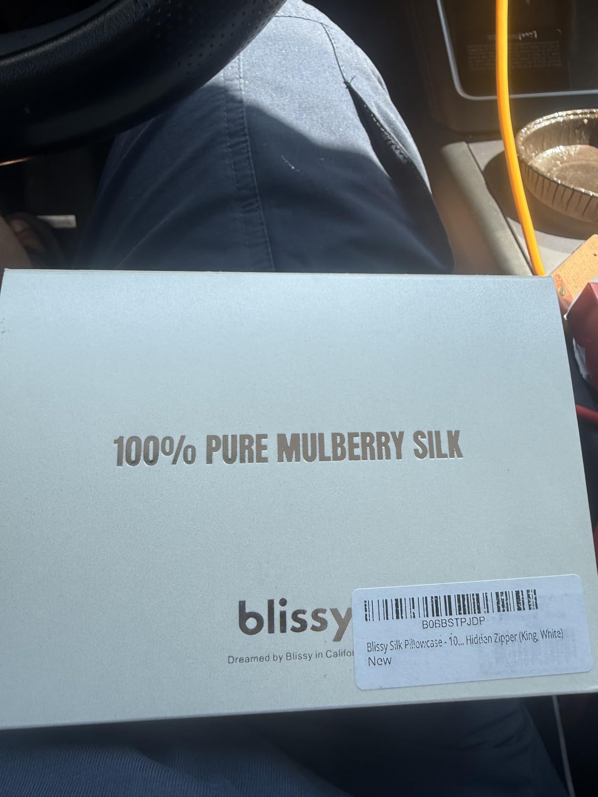 Blissy Silk Pillowcase - 100% Pure Mulberry Silk - 22 Momme 6A High-Grade Fibers - Silk Pillow Cover for Hair & Skin (Blissy White, Standard) customer photo 2