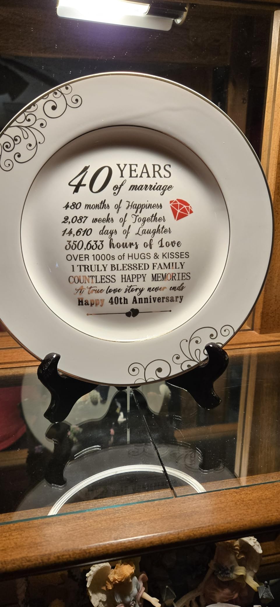 Urllinz 1st Anniversary Plate with 24k Gold Foil - 1 Year Paper Anniversary Wedding Gifts Decorations for Him Couples Wife Husband, Ceramic 9