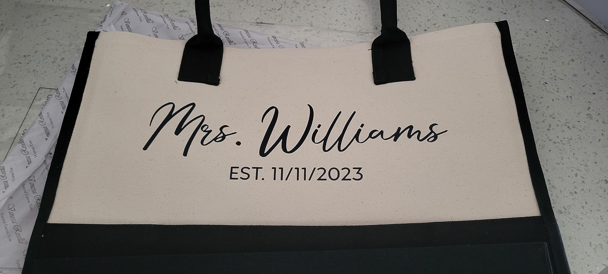 VANESSA ROSELLA Bride Tote, Custom wedding gift, Personalized bridal bag customer photo 2