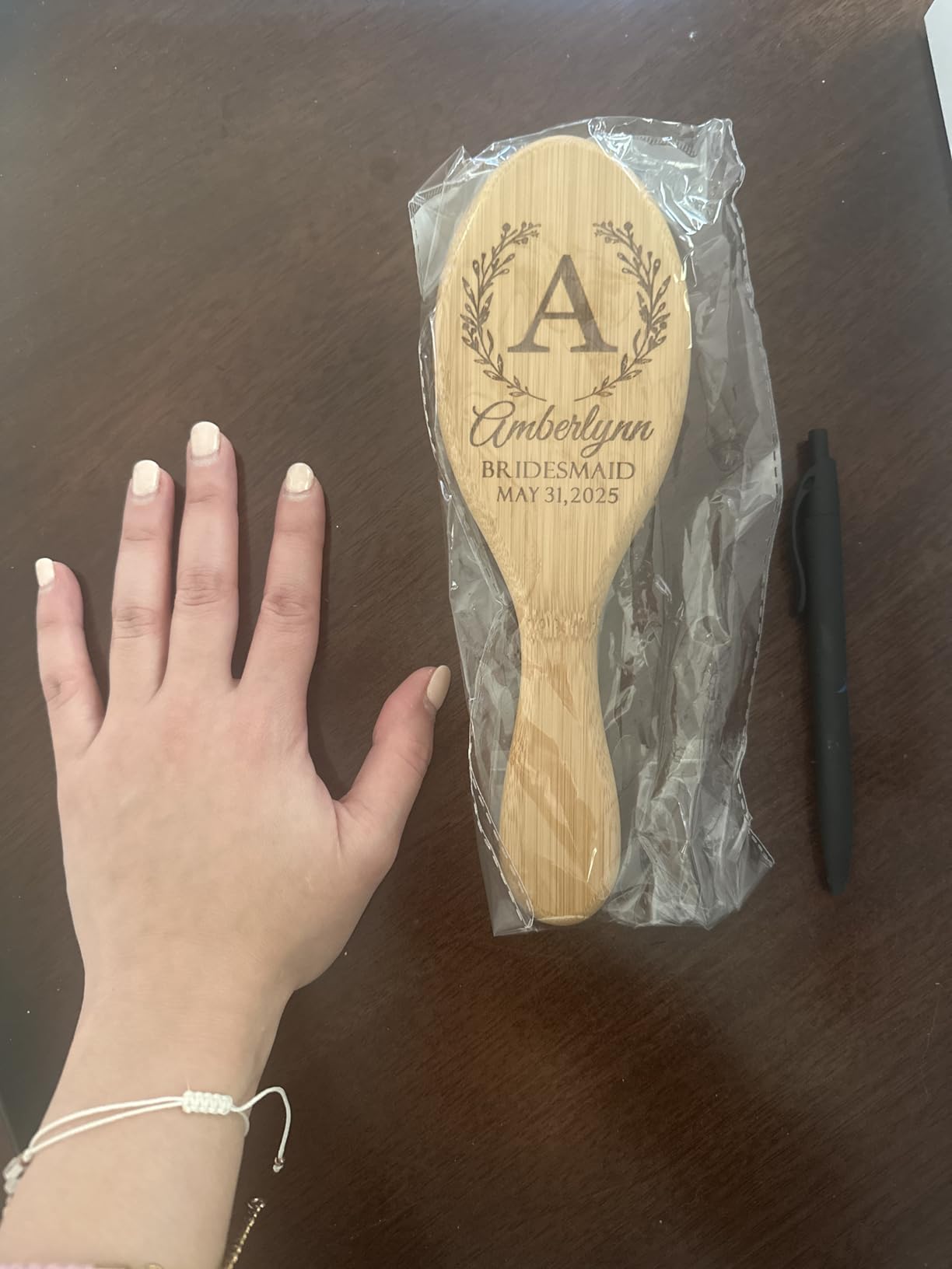 Personalized Bridesmaid Gifts, Customized Hair Brush for Maid of Honor, Matron of Honor, Flower Girl, Custom Name Wooden Hairbrush Set, Bridesmaid Proposal, Bridal Shower, Bachelorette Party Presents customer photo 1