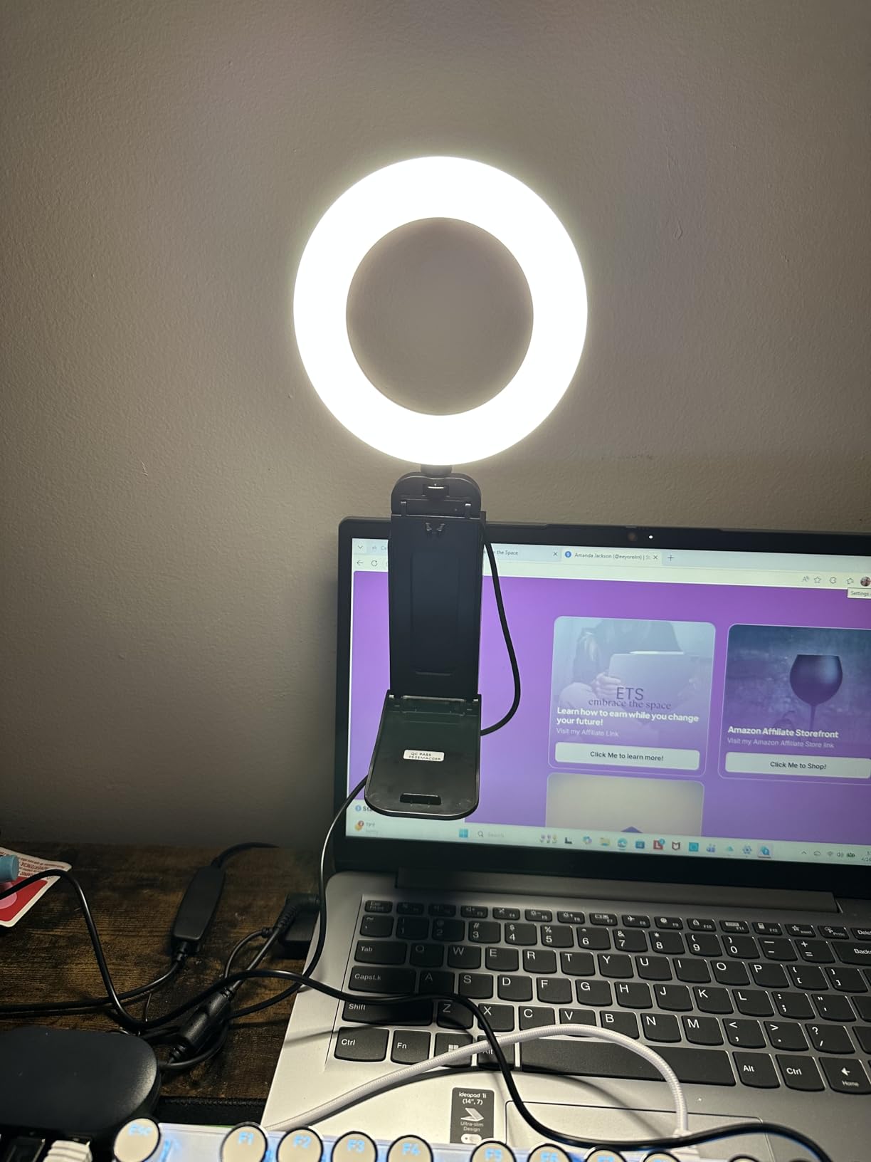 Evershop Ring Light for Laptop Desk Clip On, Small Computer Video Conference Lighting with Stand for Phone/Webcam/Monitor, 5