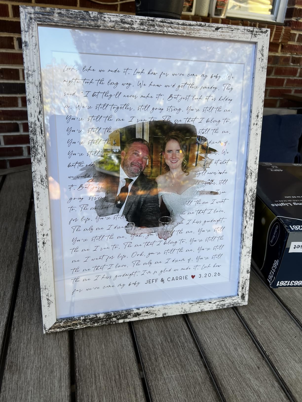Personalized Song Lyrics Wall Art with Photo - Custom Wedding Song or First Dance Lyrics Print - Romantic Gift for Couples Anniversary or Wedding - Canvas and Framed Options customer photo 2