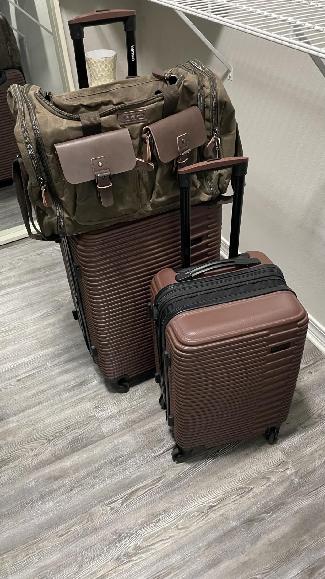 Wildroad Waxed Canvas Genuine Leather 50L Waterproof Duffle Bag - Vintage Travel Weekender Overnight Carry On customer photo 2