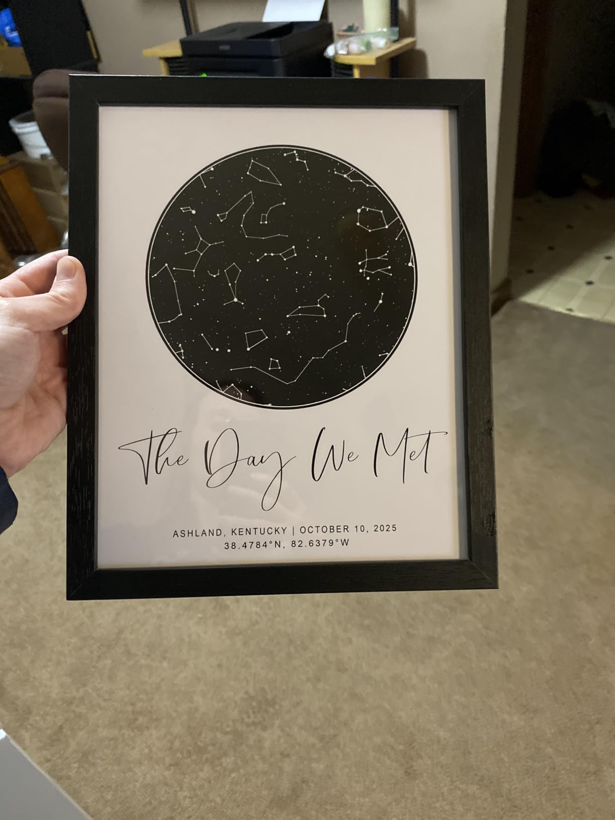 Personalized Star Map With Specific Dates & Place - Custom Constellation Map Print, Unframed - Special Occasion Star Chart Wall Art - Great Anniversary, Engagement, Wedding, Romantic Gift (White) customer photo 2