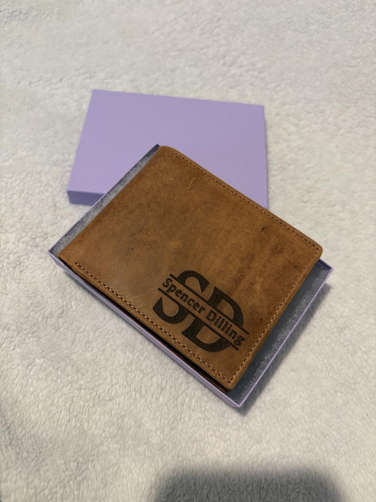 Custom Wallet for Men, Dad, Him, Mens Fathers Days Gifts, Genuine Leather Wallet with Custom Name for Anniversary, Personalized Unique Design Wallet for Him, Father, Boyfriend, Husband, Grandpa, Son customer photo 2