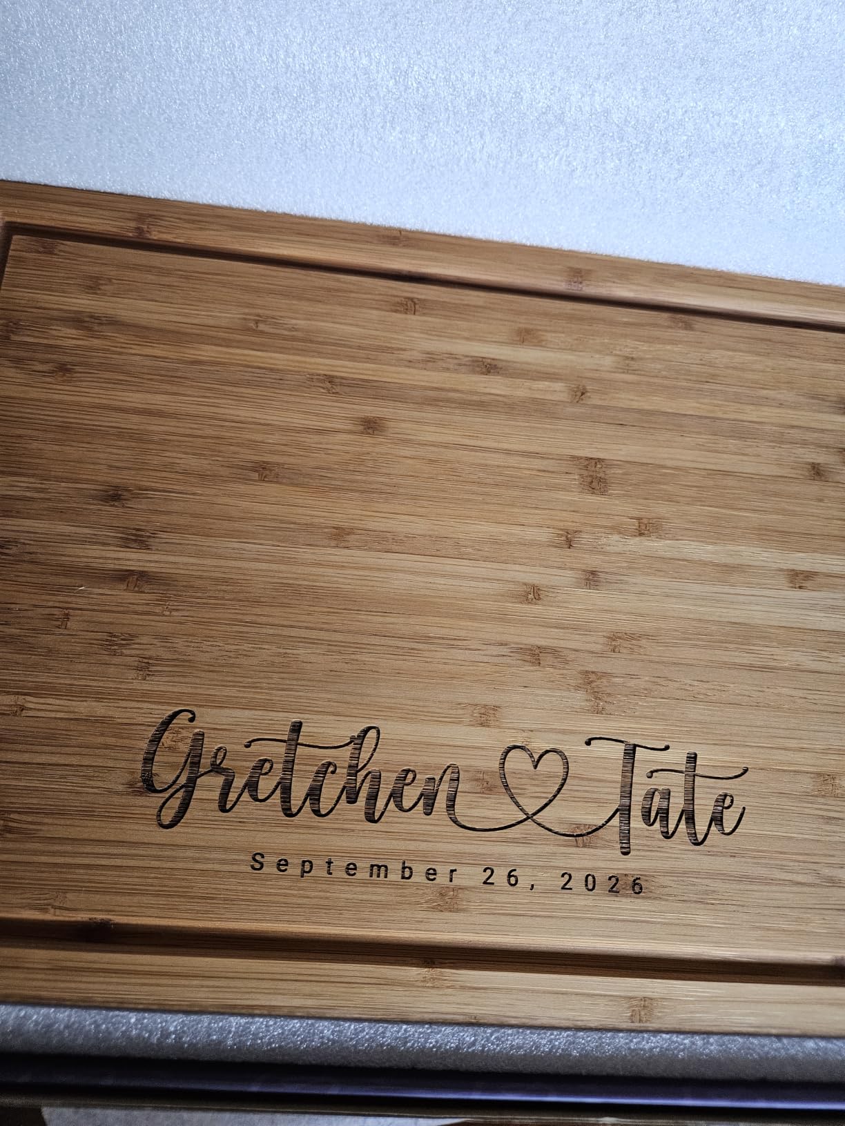 Personalized Wood Engraved Cutting Board - Valentines Day Gift for Her - Unique Present for Wedding, Anniversary, Housewarming, Birthday, Holiday, or Romantic Gift Idea for Friends, Family, Mom, Dad customer photo 1