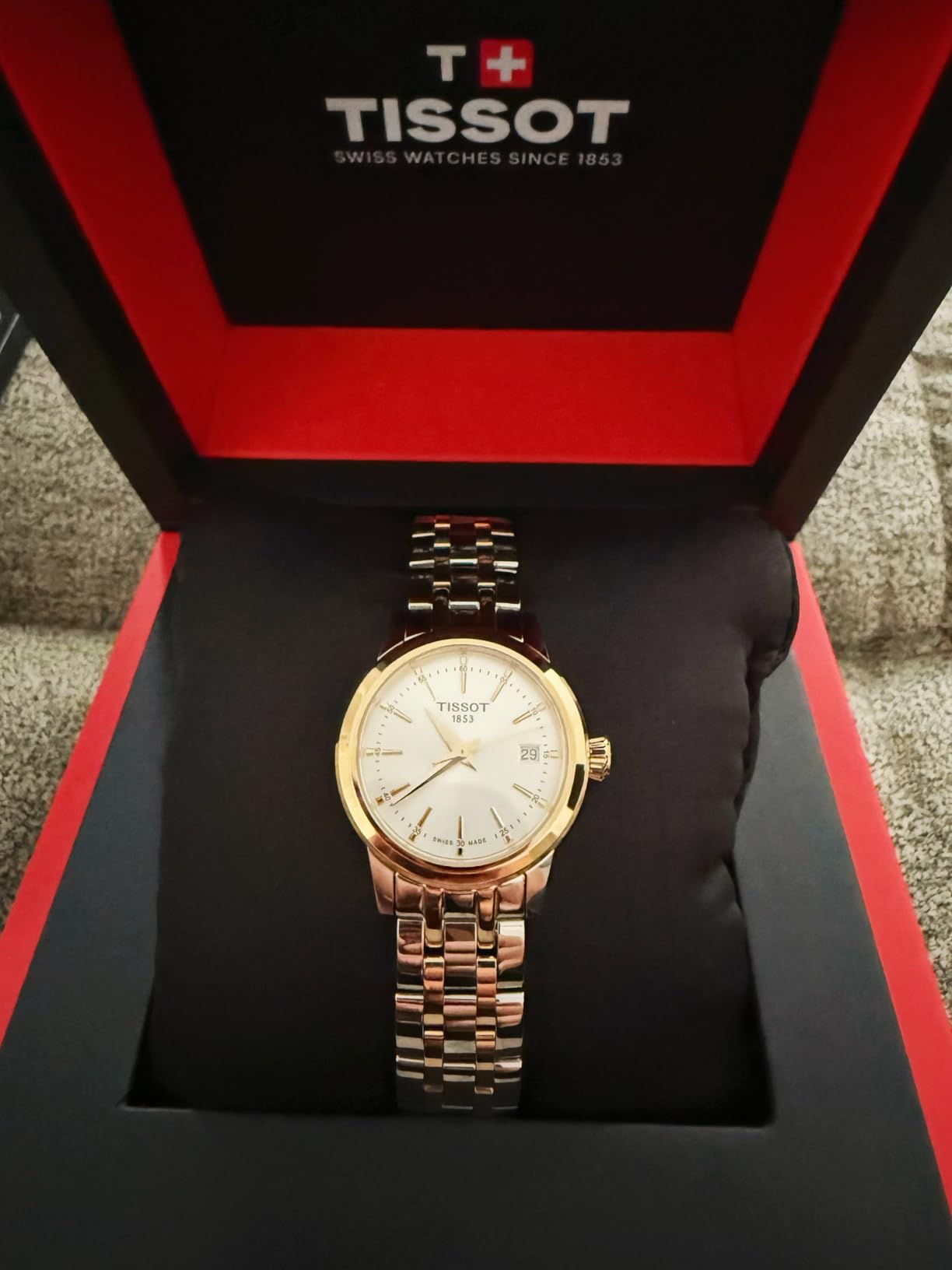 Tissot Womens Classic Dream Lady 316L Stainless Steel Case with Yellow Gold PVD Coating Quartz Watch customer photo 1