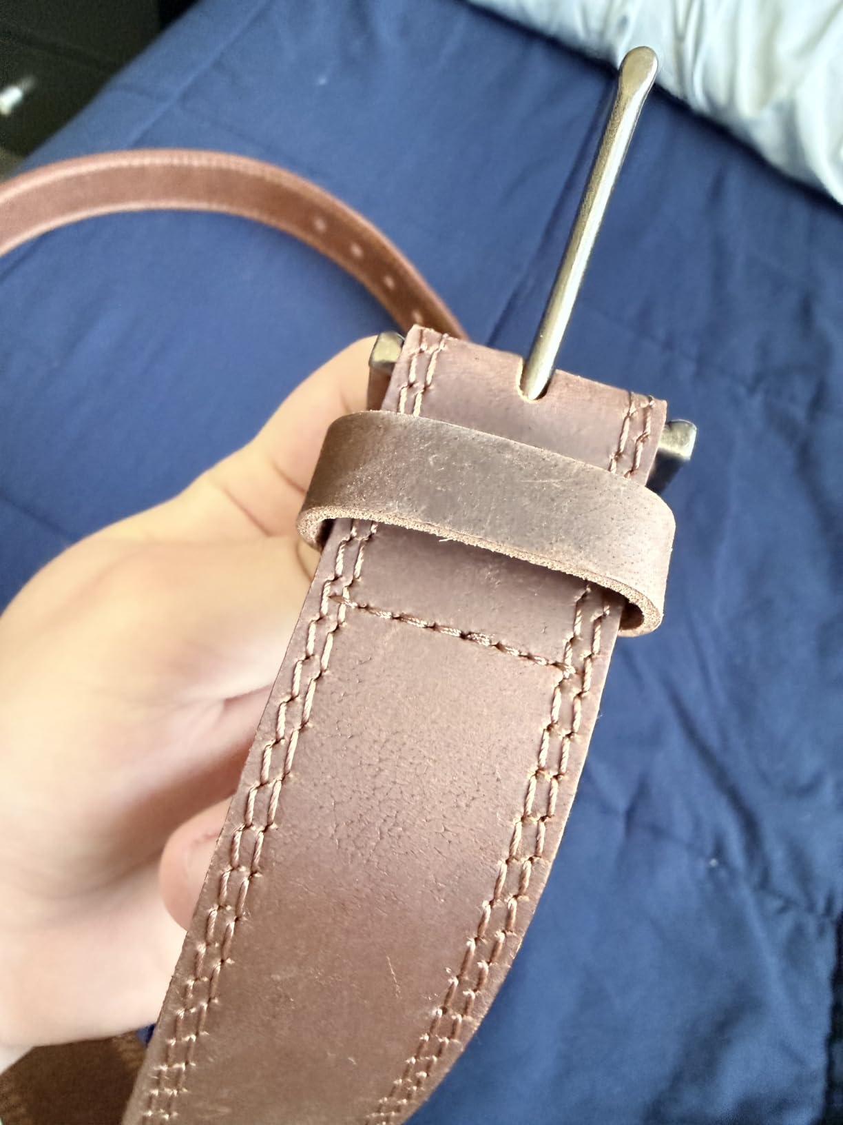 Men's Full Grain Leather Casual Every Day Jeans Belts, Handmade Men Leather Belt with Gift Box customer photo 1