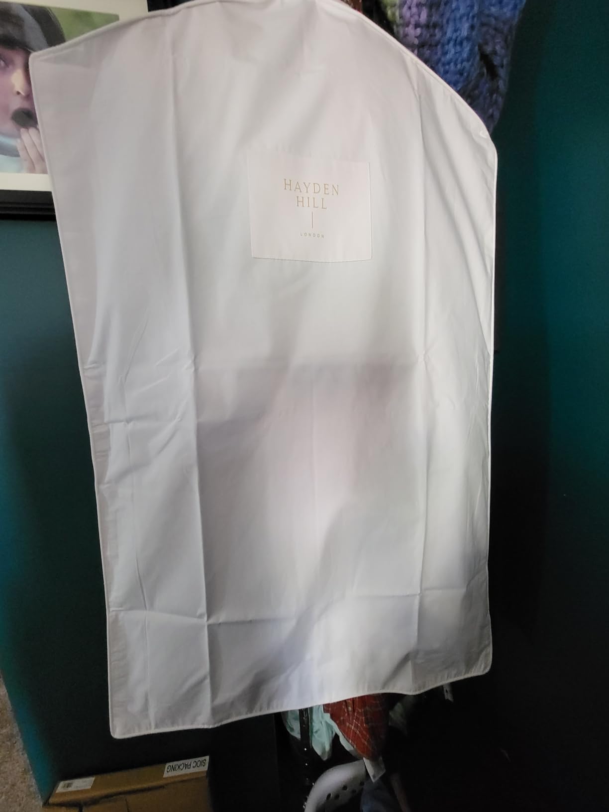 Hayden Hill Luxury Organic Cotton Garment Bag for Hanging Clothes Short 40