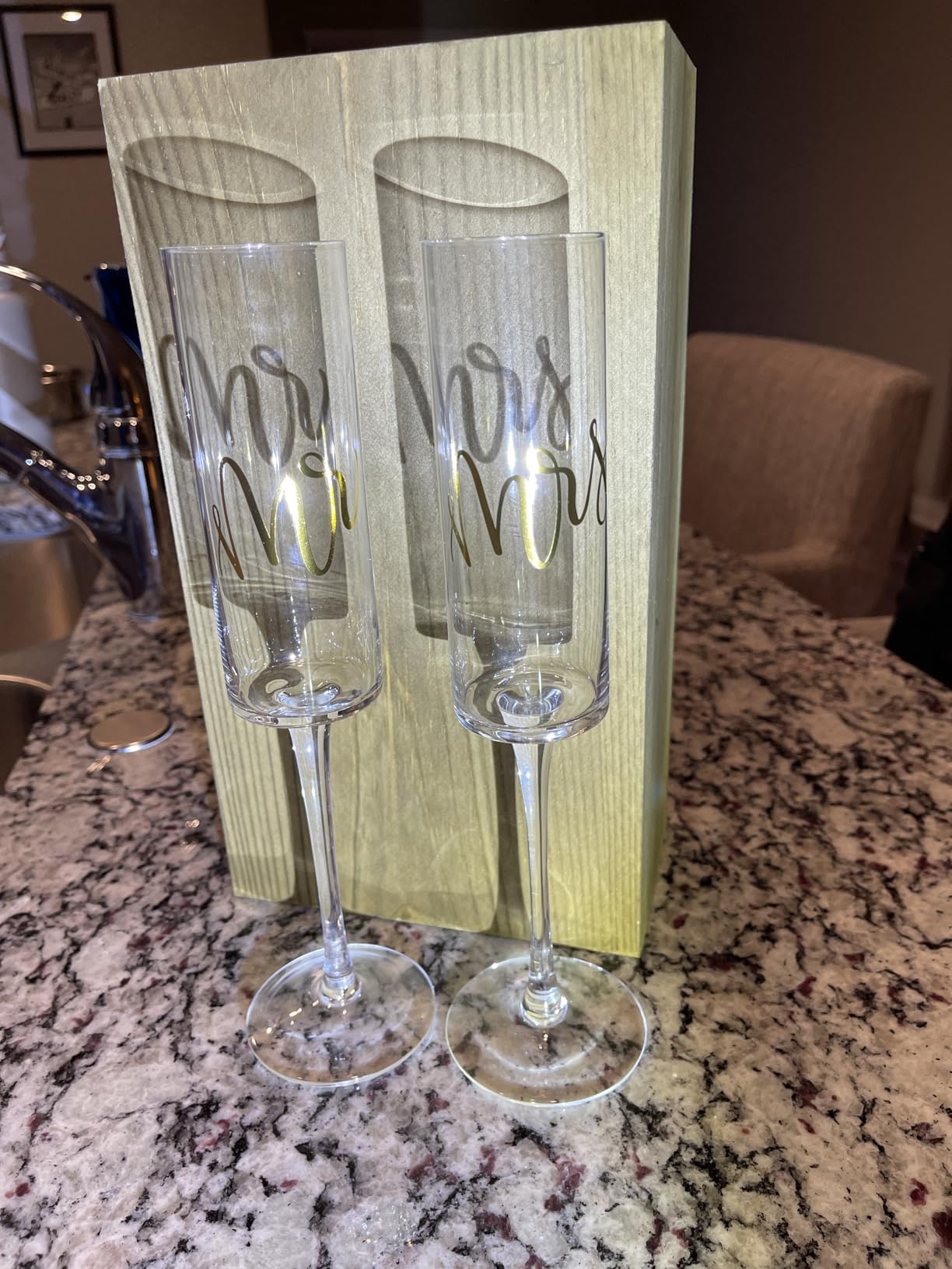 AW BRIDAL Mr and Mrs Champagne Flutes Set of 2 customer photo 1