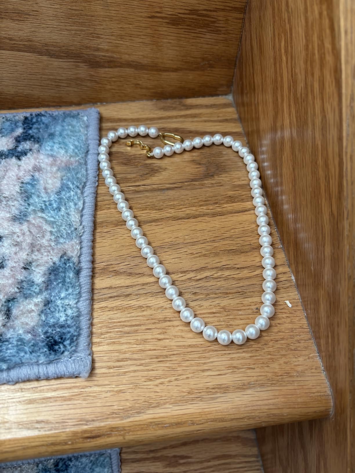Pearl Necklaces for Women, 8mm Dainty Pearl Necklace as Bridal Necklace for Wedding, Sterling Silver Freshwater Pearl Choker Necklace as Birthday Jewelry Bridal Gifts for Her customer photo 1