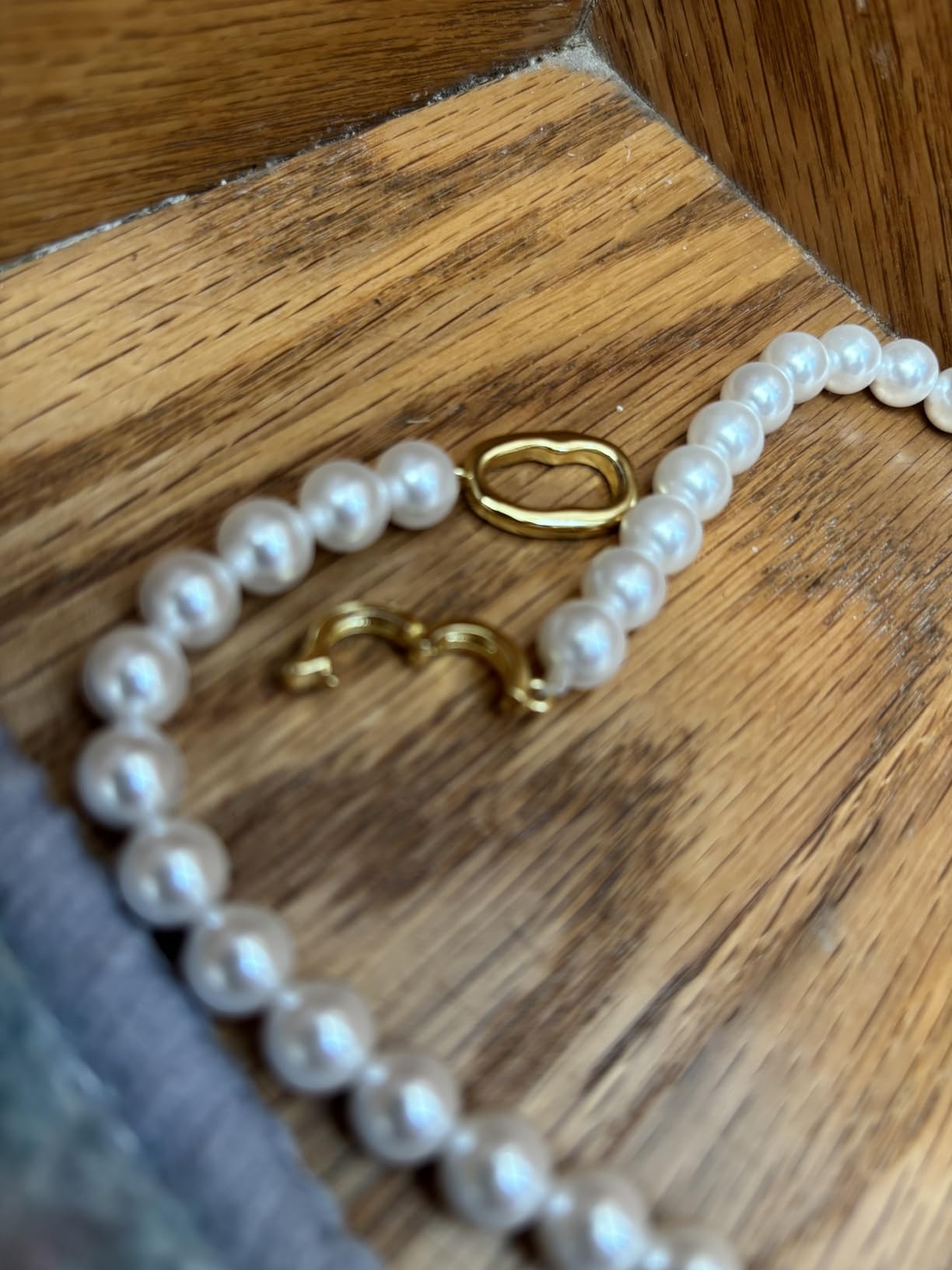 Pearl Necklaces for Women, 8mm Dainty Pearl Necklace as Bridal Necklace for Wedding, Sterling Silver Freshwater Pearl Choker Necklace as Birthday Jewelry Bridal Gifts for Her customer photo 2