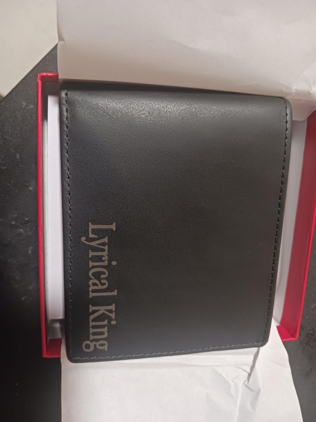 Men Dark Brown Genuine Leather RFID Blocking Personalized Bifold Wallet with ID Window, Engraved Wallet for Men & Gift Box customer photo 1