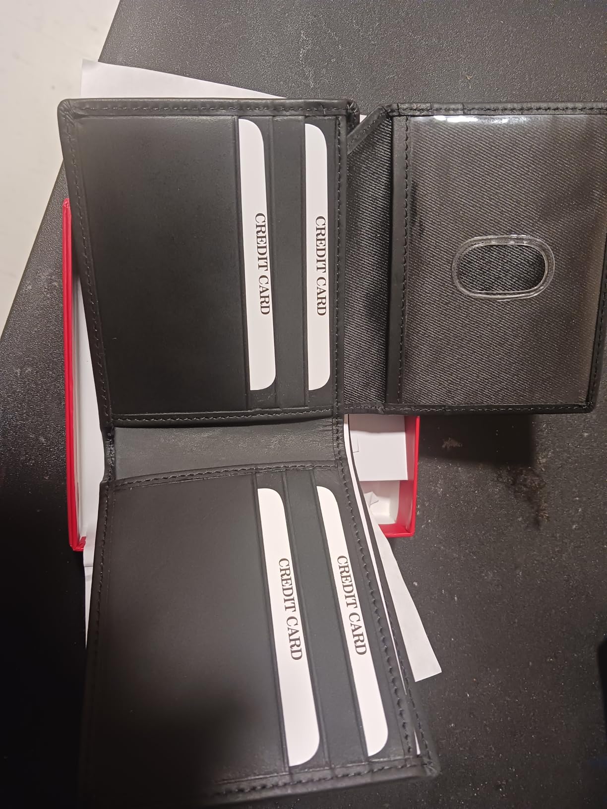 Men Dark Brown Genuine Leather RFID Blocking Personalized Bifold Wallet with ID Window, Engraved Wallet for Men & Gift Box customer photo 2