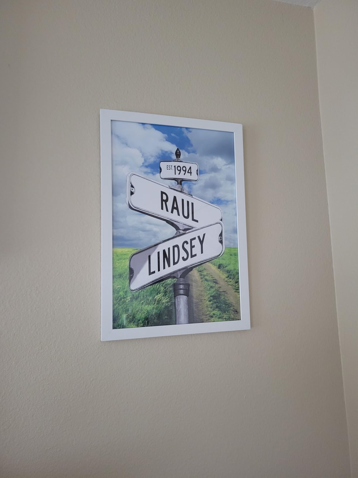 Personalized Vintage Street Sign For Couples Canvas, Custom Names & Date, Valentines Day Gifts for Girlfriend Boyfriend, Christmas Presents for Her Him, Wedding Anniversary Street Art Canvas Or Poster customer photo 1
