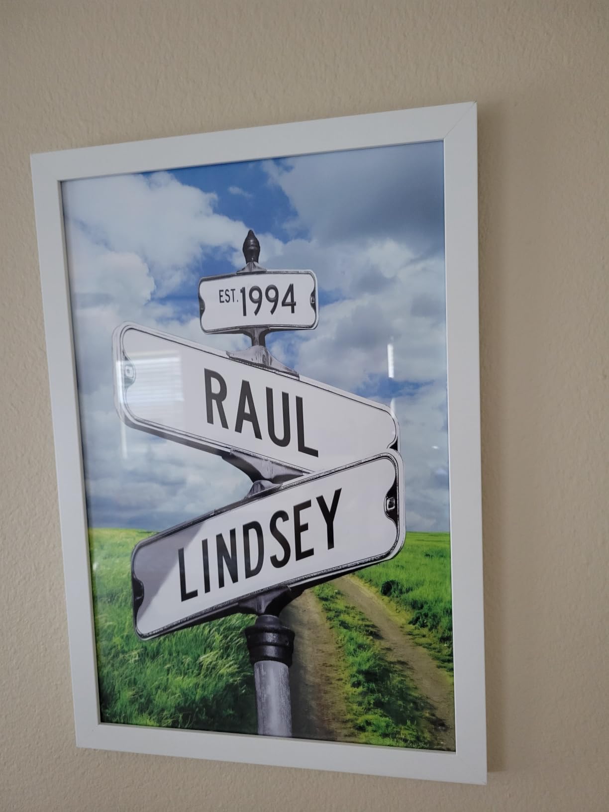 Personalized Vintage Street Sign For Couples Canvas, Custom Names & Date, Valentines Day Gifts for Girlfriend Boyfriend, Christmas Presents for Her Him, Wedding Anniversary Street Art Canvas Or Poster customer photo 2