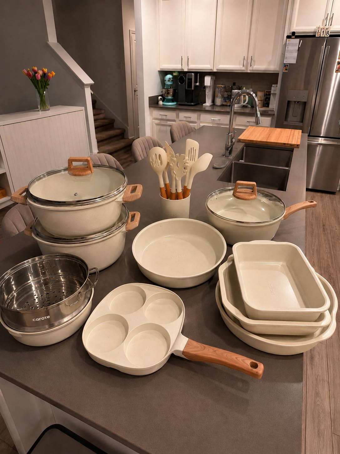 CAROTE 21pcs Pots and Pans Set, Nonstick Cookware Sets, Induction Cookware customer photo 1