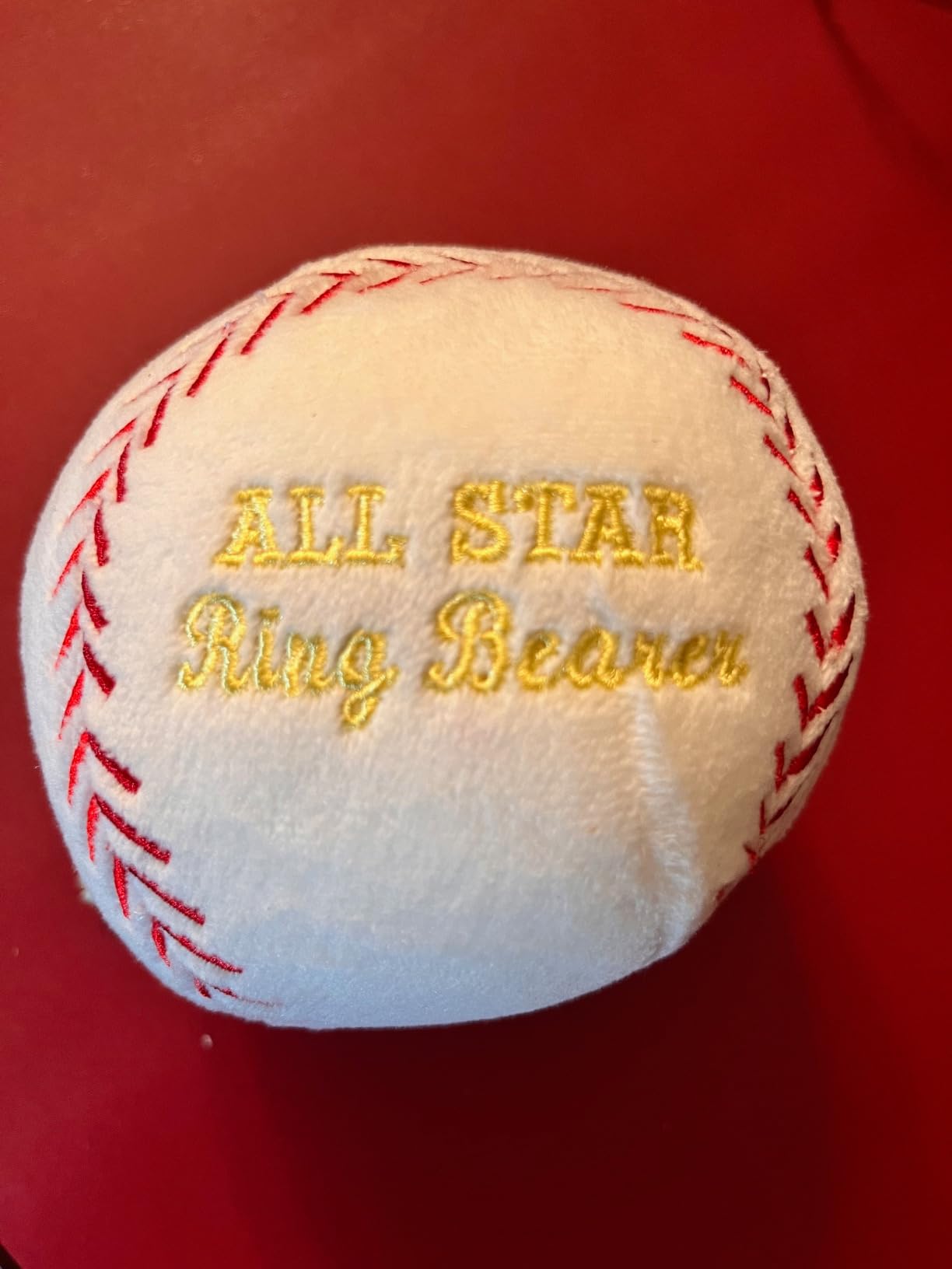 DLUGOPIS Ring Bearer Gifts Stuffed Baseball All Star Ring Bearer Wedding Gift customer photo 1
