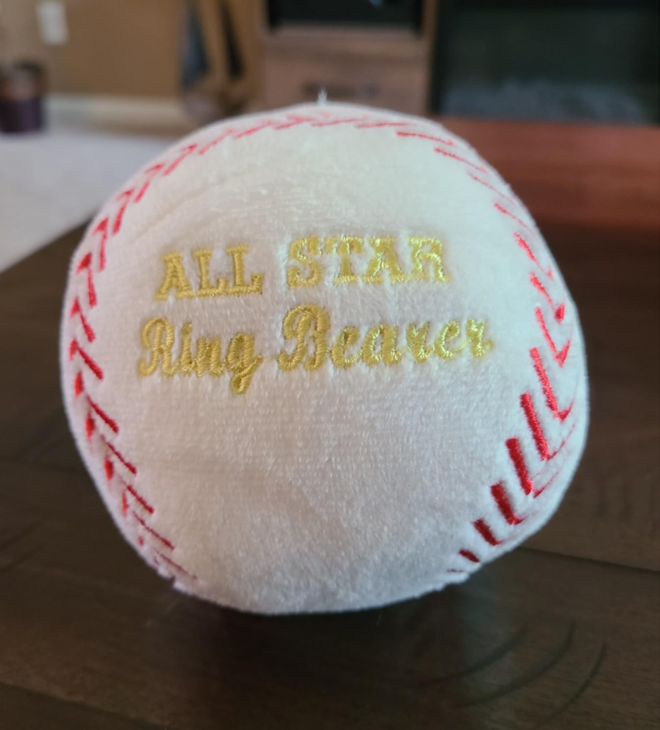 DLUGOPIS Ring Bearer Gifts Stuffed Baseball All Star Ring Bearer Wedding Gift customer photo 2