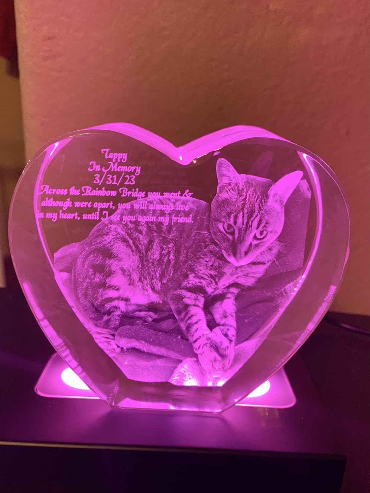 ArtPix 3D Crystal Photo, Personalized Gifts for Women, Wife, Her, Him, Men, Mom - Anniversary, Wedding, Birthday - Custom Glass 3D Laser Etched Picture Frame customer photo 2