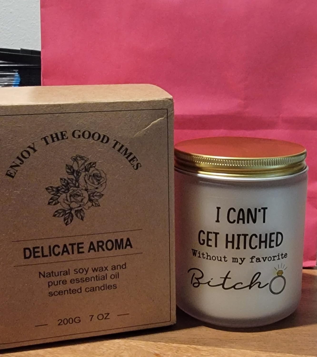 Bridesmaid Proposal Gifts, Maid of Honor Gift from Bride - Funny Lavender Scented Candle customer photo 1
