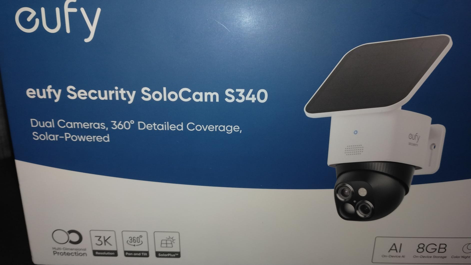 eufy Security SoloCam S340, 3K Dual-Lens Solar Security Camera customer photo 1