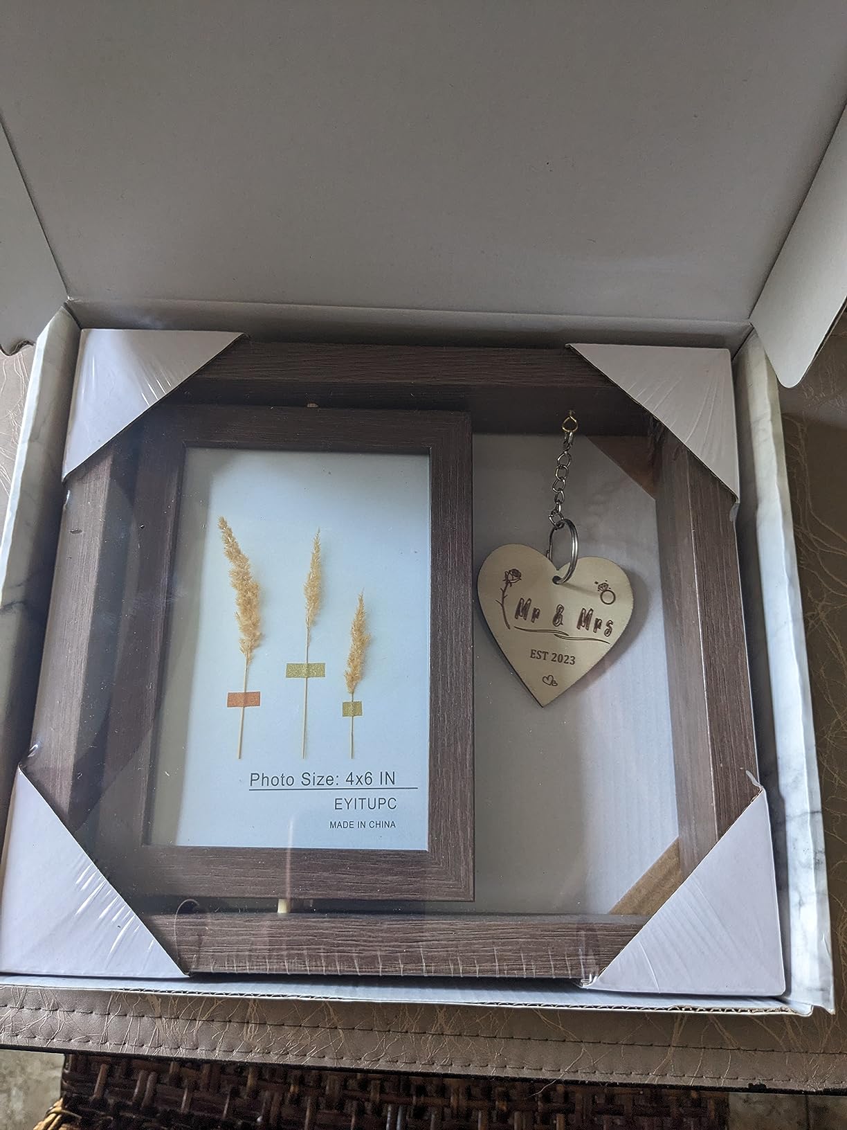 EYITUPC Rotating Mother Father of the Groom Wood Frame Gift from Son | Today A Groom Tomorrow A Husband Forever Your Son, Wedding Gift, Display 2 4x6 customer photo 2