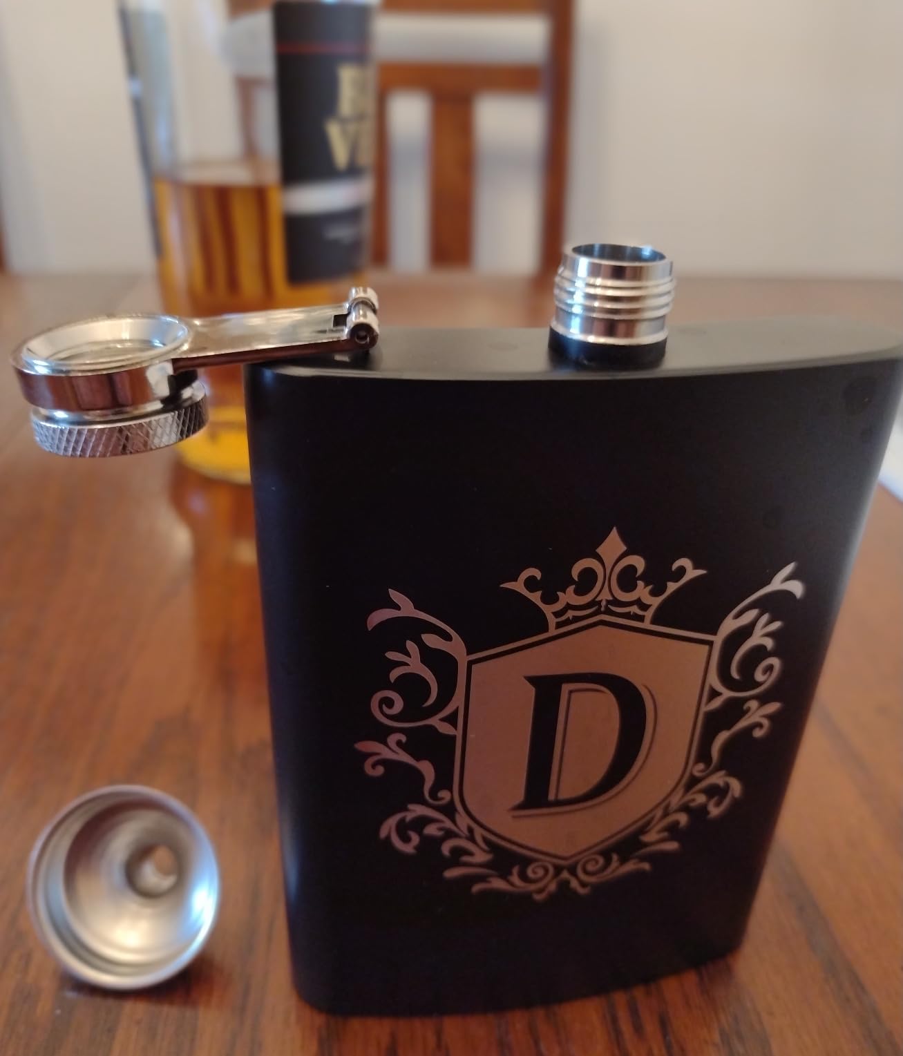 Flasks for Liquor Groomsmen Gifts Engraved Flask Initial S 8 oz | Bachelor Party, Christmas, Father's Day & Birthday Gifts for Men Drinking Hip Flask with Funnel, Monogrammed, Stainless Steel customer photo 2
