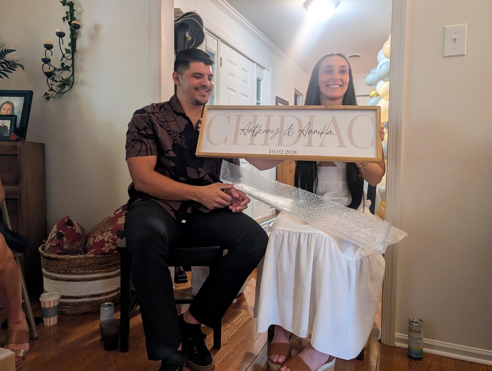 Wedding Gifts for Couples, Custom Wood Wedding Name Sign for Newlywed | Bridal Shower Gift, Engagement Gift, Personalized Framed Last Name Sign with Established Date for Home customer photo 1