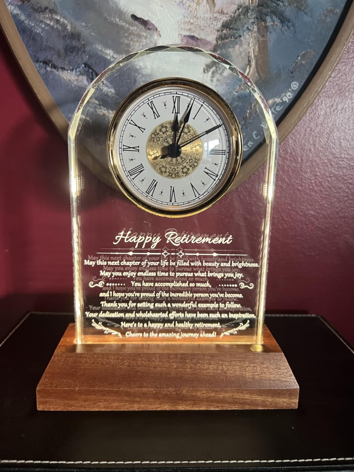 YWHL To My Dad Clock Gifts from Daughter Son, Laser Engraving Glass Clock Gift for Father's Day, Birthday Gifts for Dad Who Wants Nothing, Meaningful Keepsake Present for Father (Battery not Included) customer photo 1