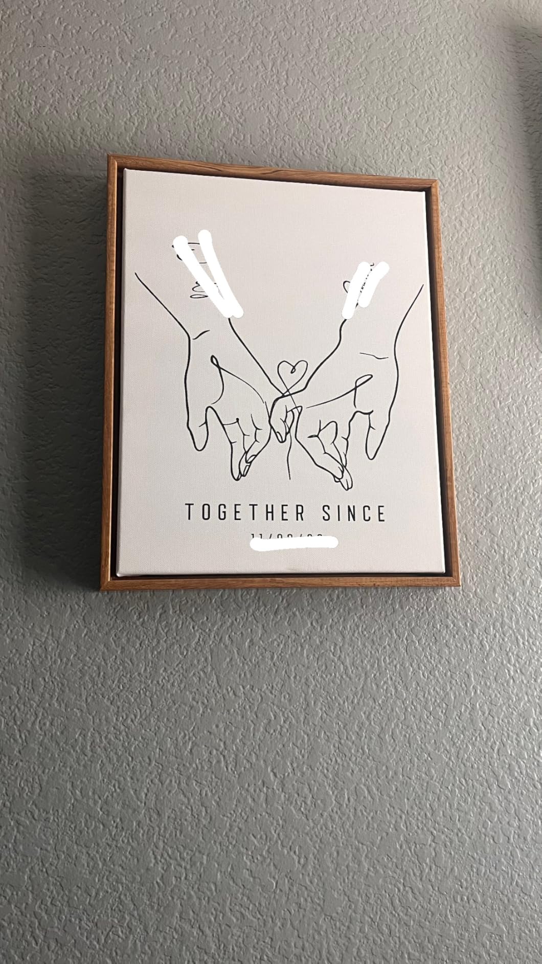 Custom Holding Hand Framed Canvas Wall Art With Name, Couples Gifts | Personalized Christmas Birthday Gifts For Boyfriend Girlfriend Him Her Husband Wife, Anniversary Wedding Gifts For Women Men customer photo 2