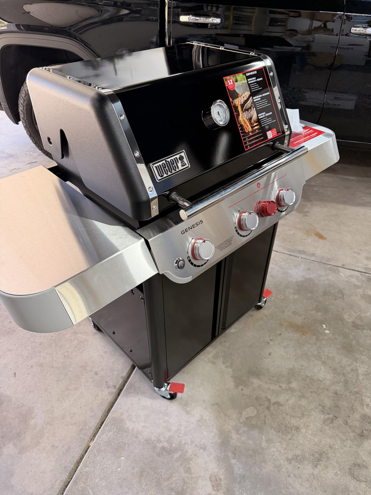 Weber Genesis E-325 Liquid Propane Gas Grill for Outdoor Cooking, 3 Burners, Black - Porcelain-Enameled, Cast-Iron Grates, PureBlu Burners & Sear Zone customer photo 2