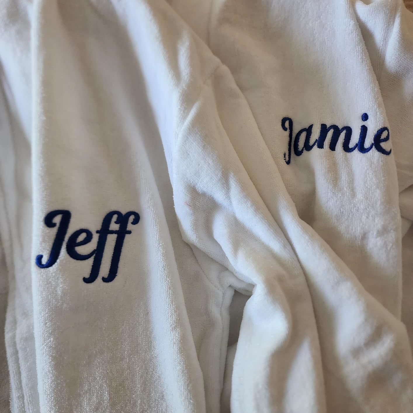 BEN KAUFMAN SALES CO Custom Bathrobes | 2pc Cotton Velour Personalized His and Hers Robes For Couples Monogrammed Bathrobe customer photo 2