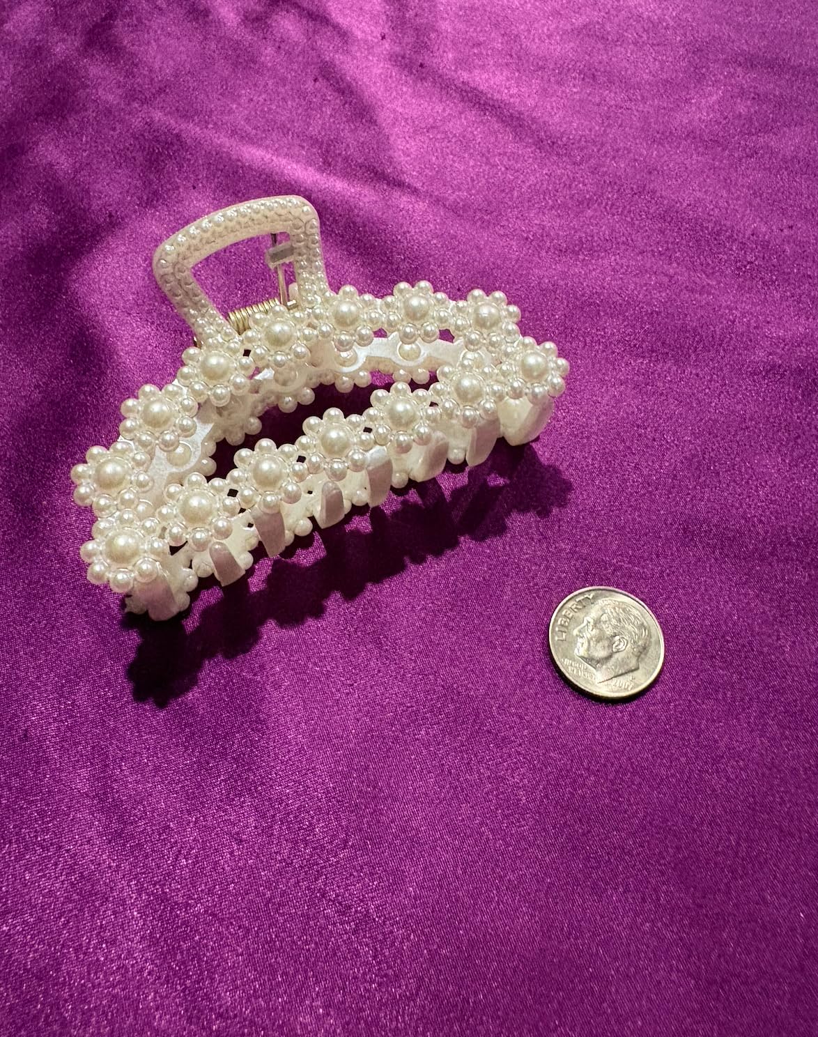 DEEKA Bridesmaid Proposal Gifts 8 Pack Pearl Bridesmaid Hair Claw Clips with Ribbon 3 Inch Hair Clips Bachelorette Party Favors customer photo 1