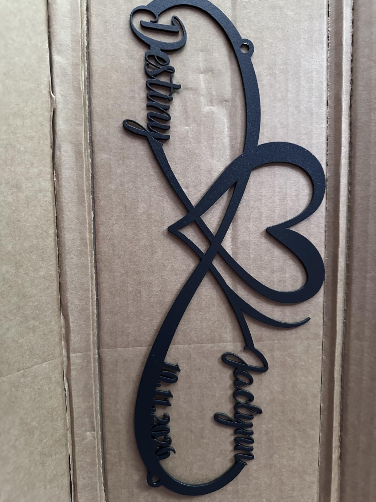 NOAHAMMER Personalized Anniversary Wedding Gifts for Couples, Customized Metal Infinity Signs with Names & Date, Love Heart Unique Wall Art for Newlyweds Valentine's Day Gift customer photo 1