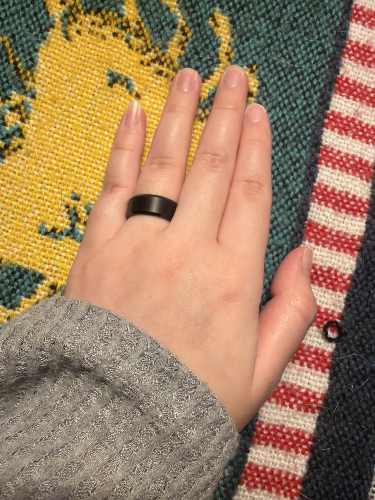 King Will Tungsten Men's Wedding Ring - Available in 6mm to 10mm, Black/Silver, Matte Finish, Beveled Polished Edge, Comfort Fit customer photo 2