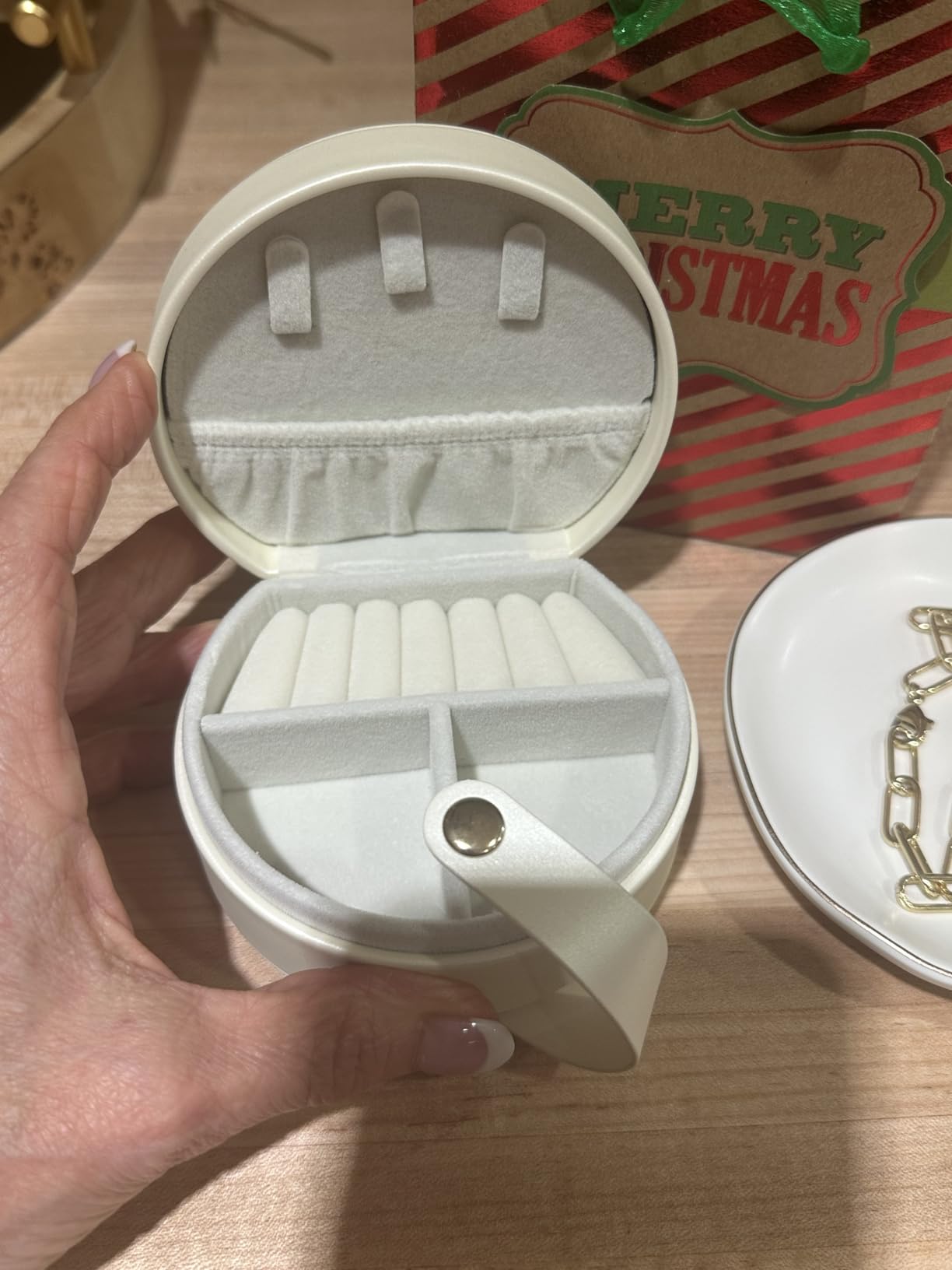 COLLECTIVE HOME Small Travel Jewelry Case for Women, Detachable Handle (m) | Portable Jewelry Box, Organizer for Rings, Earrings, Necklaces, Birthday, Christmas, Mother's Day Personalized Gifts for Women customer photo 1
